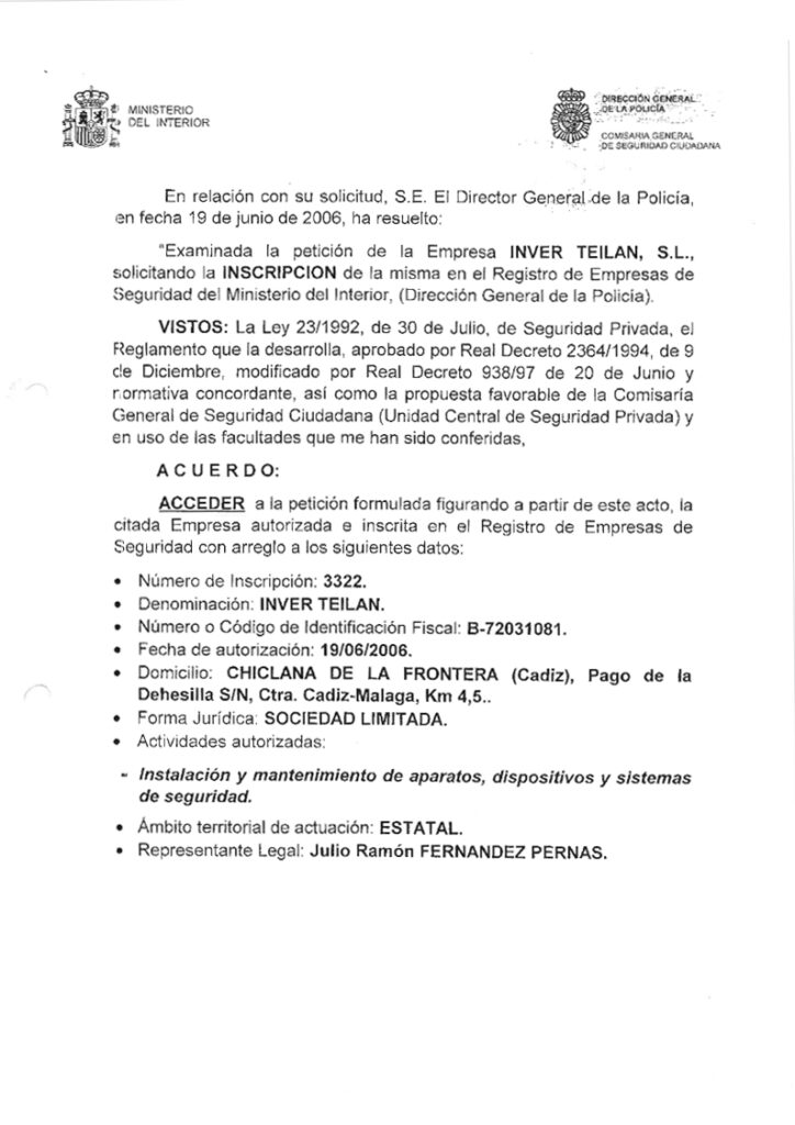 Registro empresa seguridad_Nº 3322